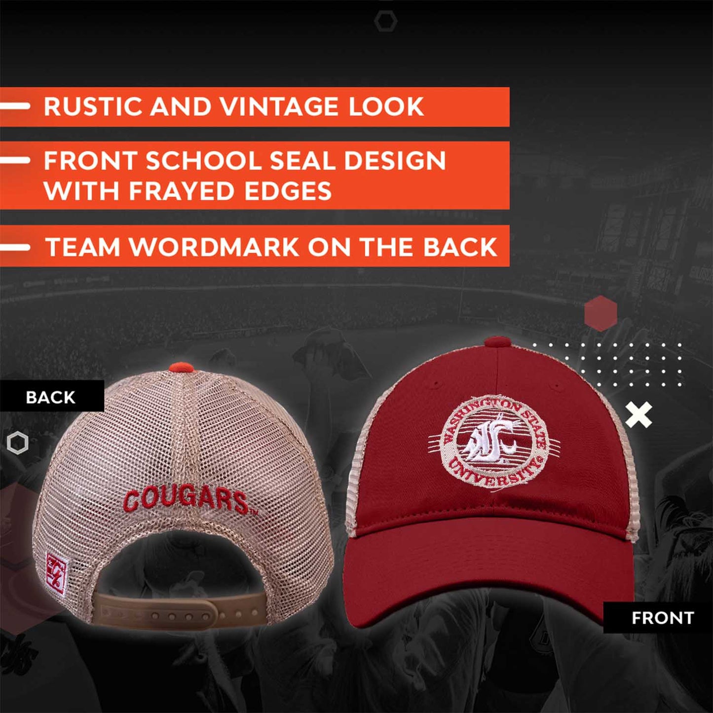 Washington State Cougars NCAA Snapback - Cardinal