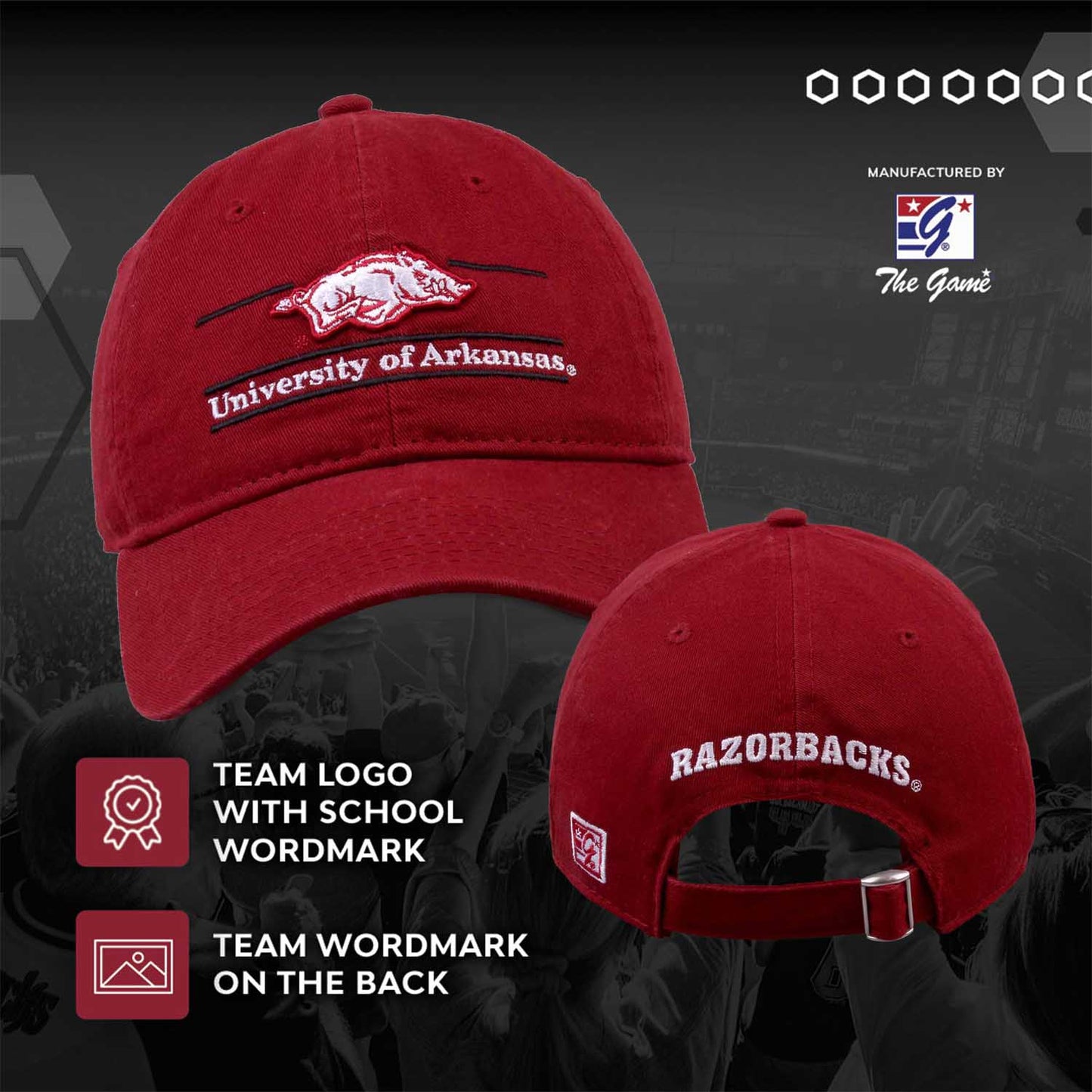 Arkansas Razorbacks NCAA Adult Bar Hat - Cardinal