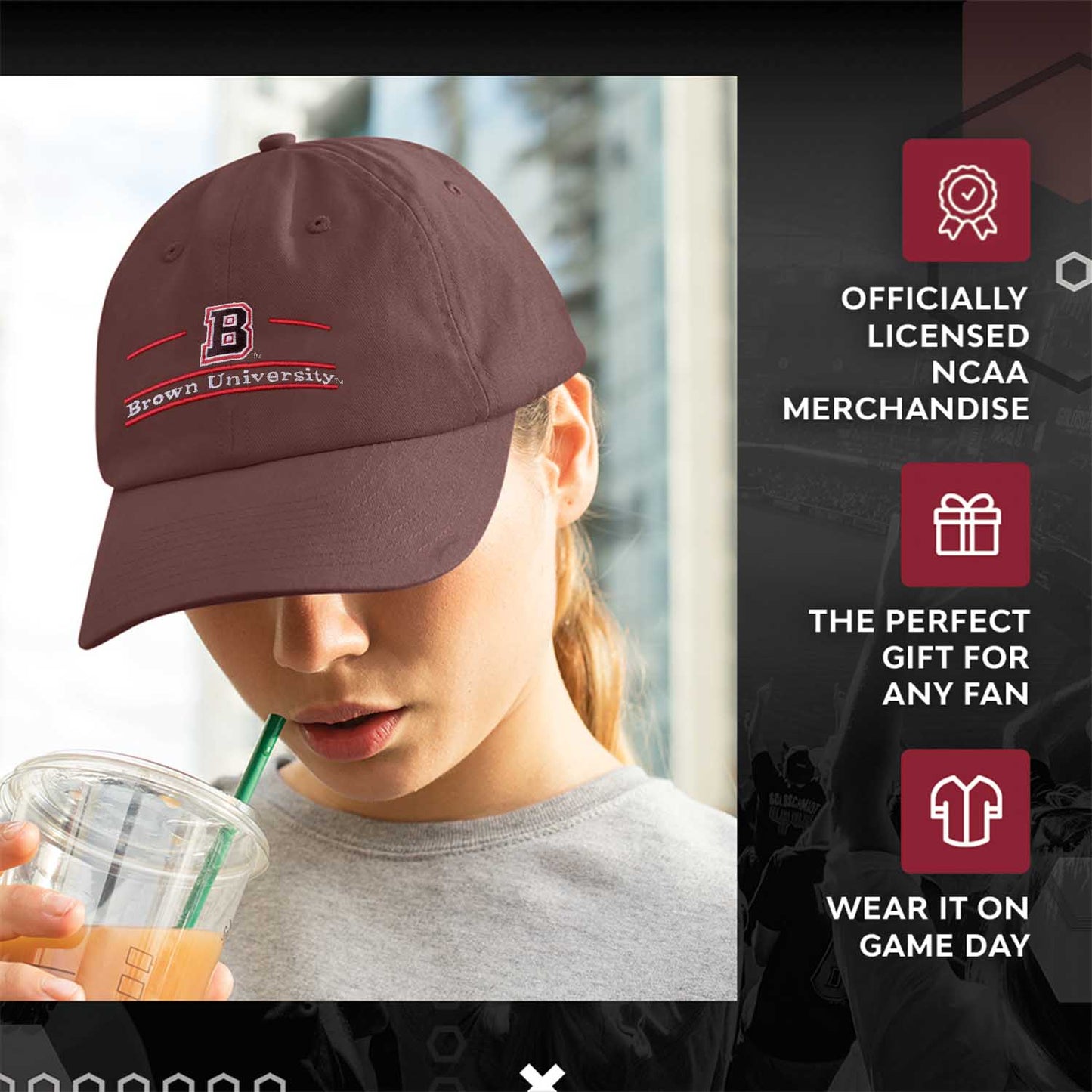 Brown Bears NCAA Adult Bar Hat - Brown