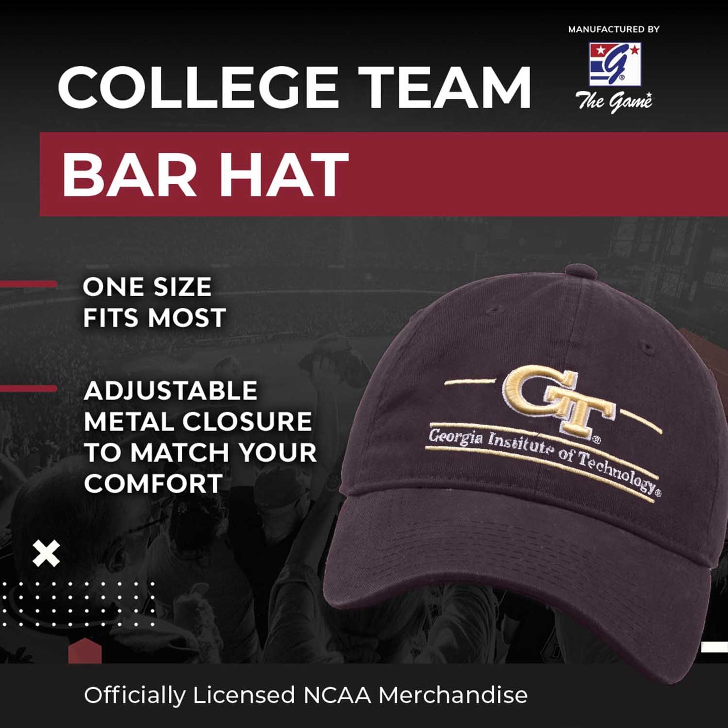 Georgia Tech Yellowjackets NCAA Adult Bar Hat - Navy