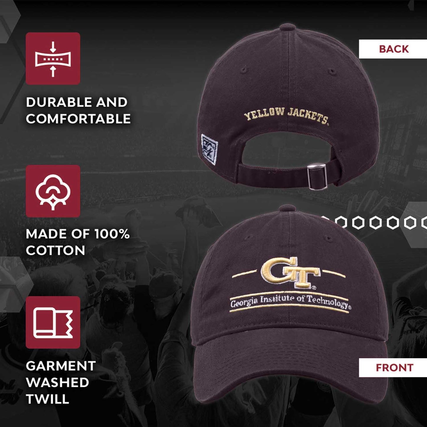 Georgia Tech Yellowjackets NCAA Adult Bar Hat - Navy