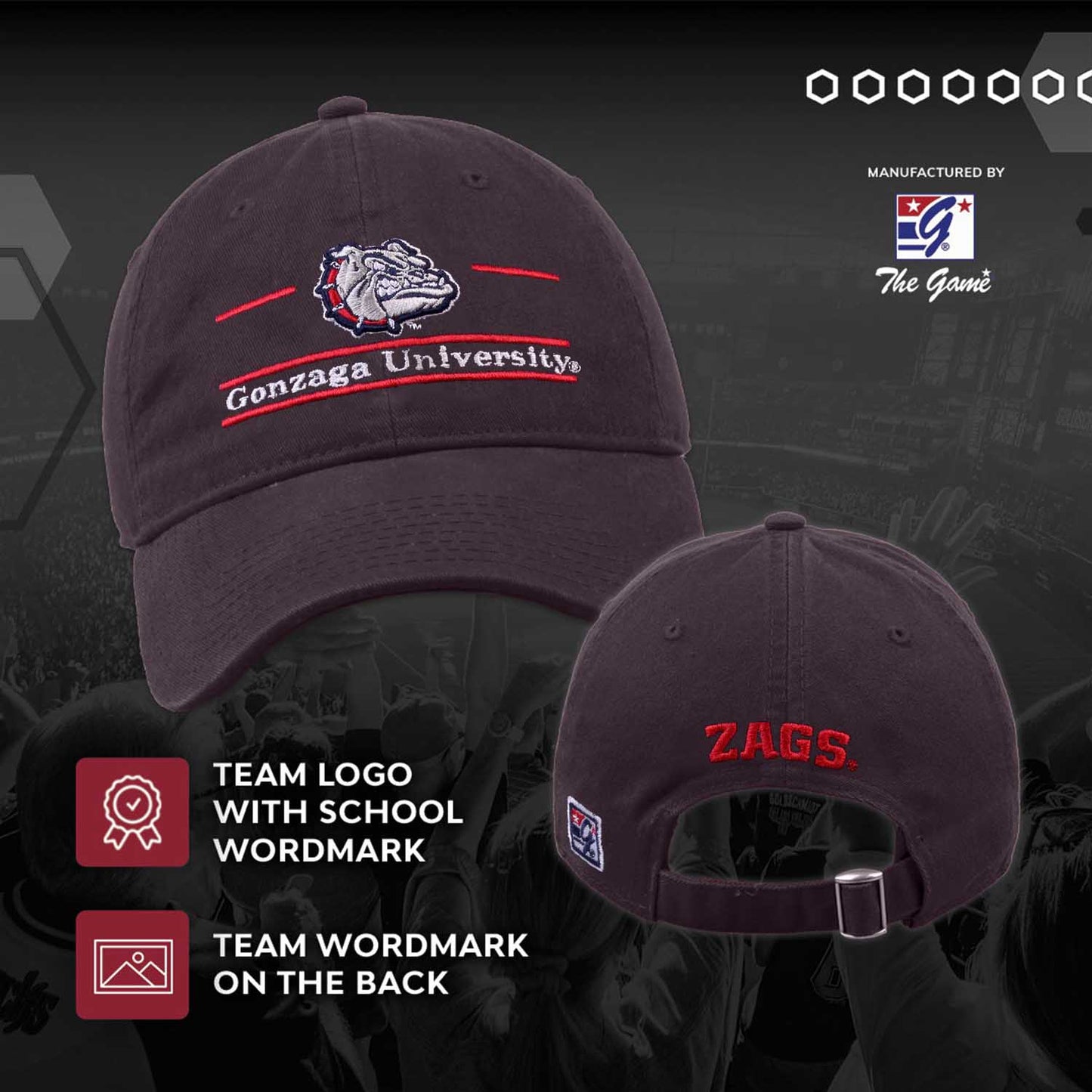 Gonzaga Bulldogs NCAA Adult Bar Hat - Navy