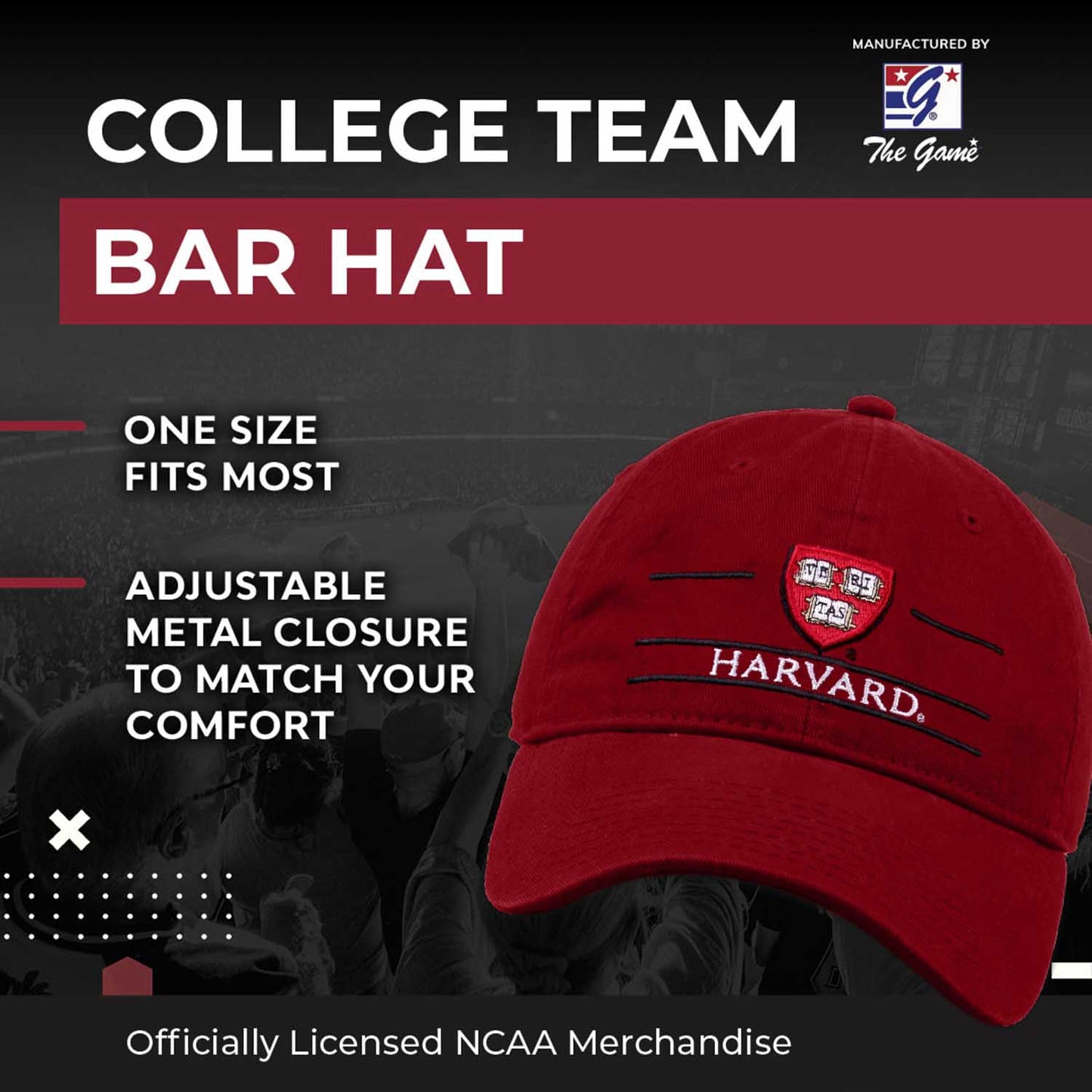 Harvard Crimson NCAA Adult Bar Hat - Cardinal