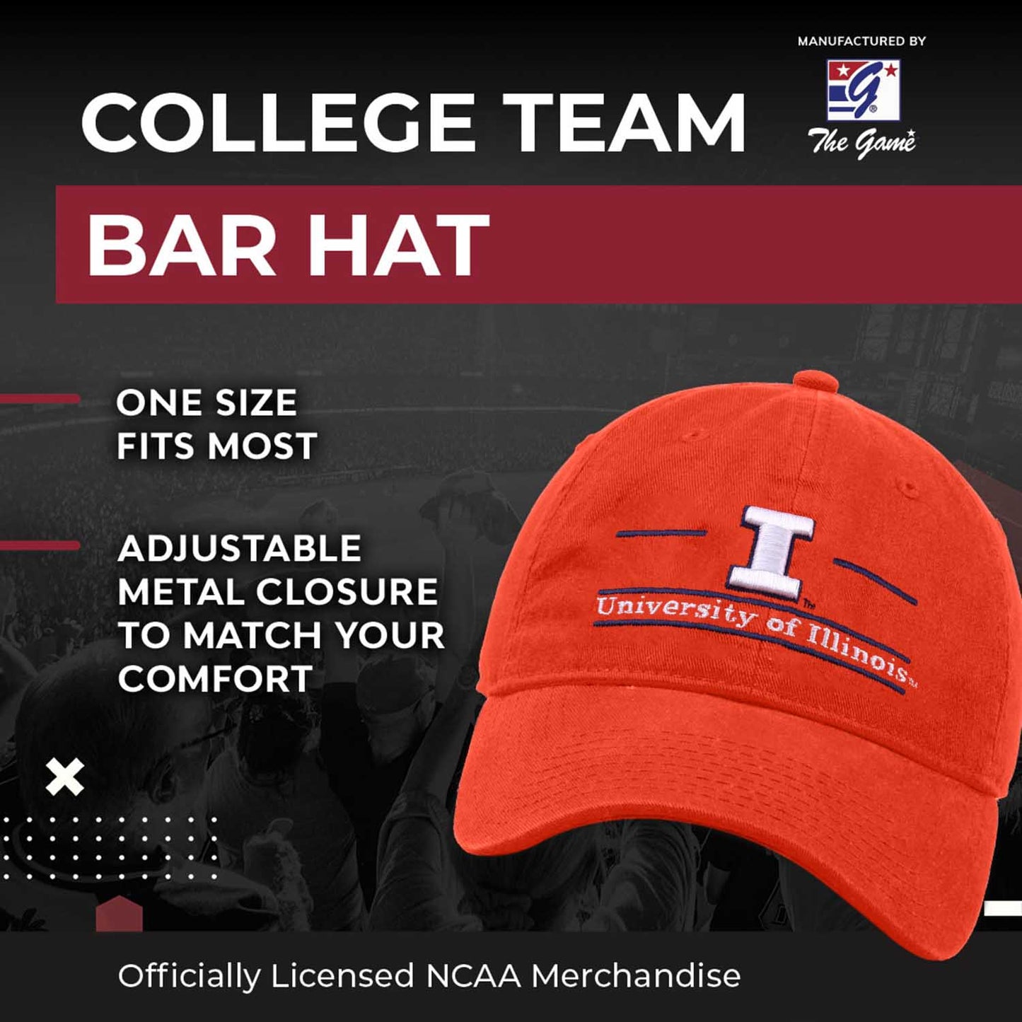 Illinois Fighting Illini NCAA Adult Bar Hat - Orange