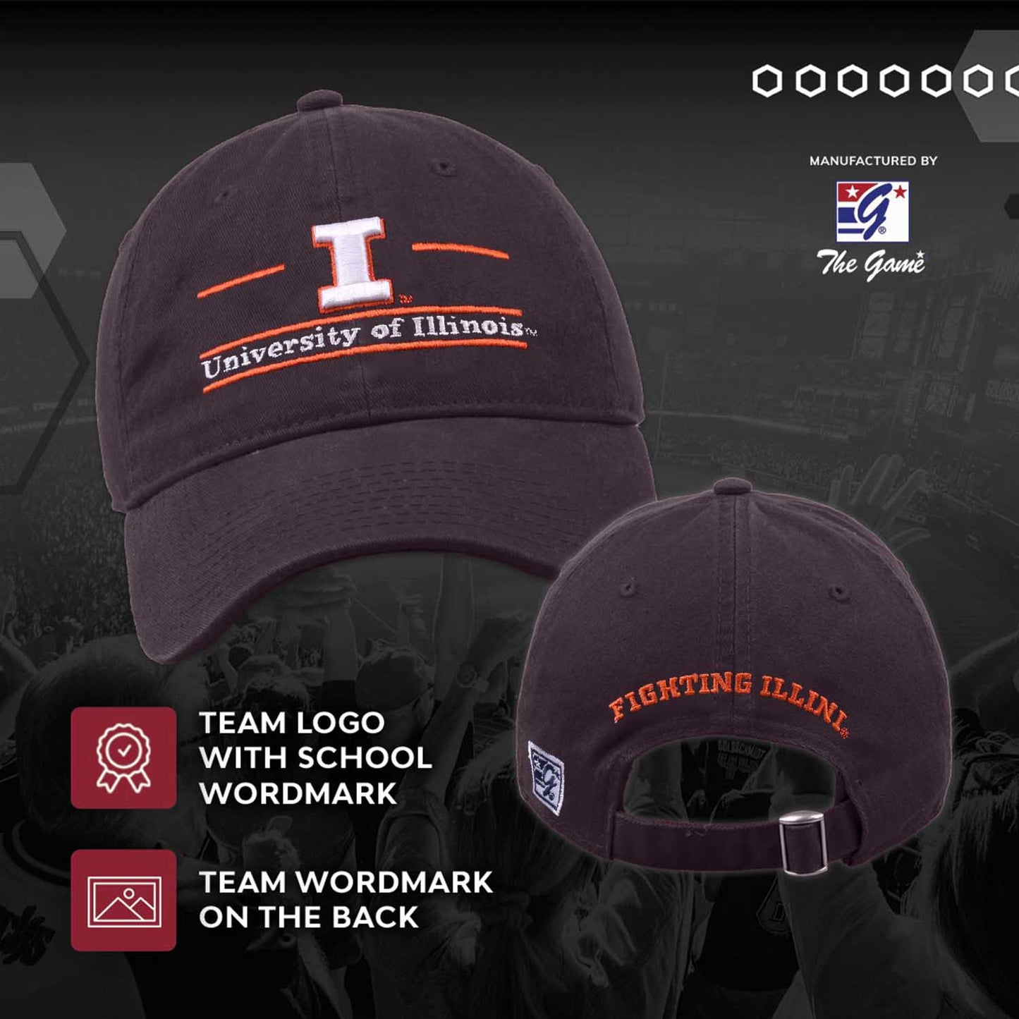 Illinois Fighting Illini NCAA Adult Bar Hat - Navy