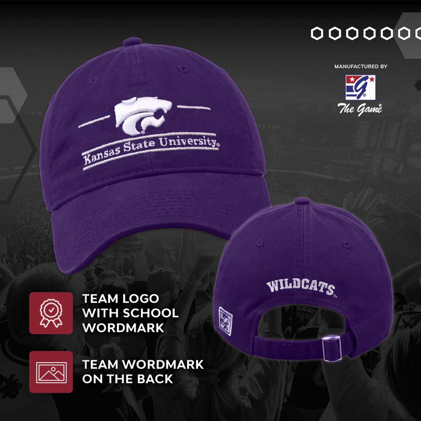 Kansas State Wildcats NCAA Adult Bar Hat - Purple