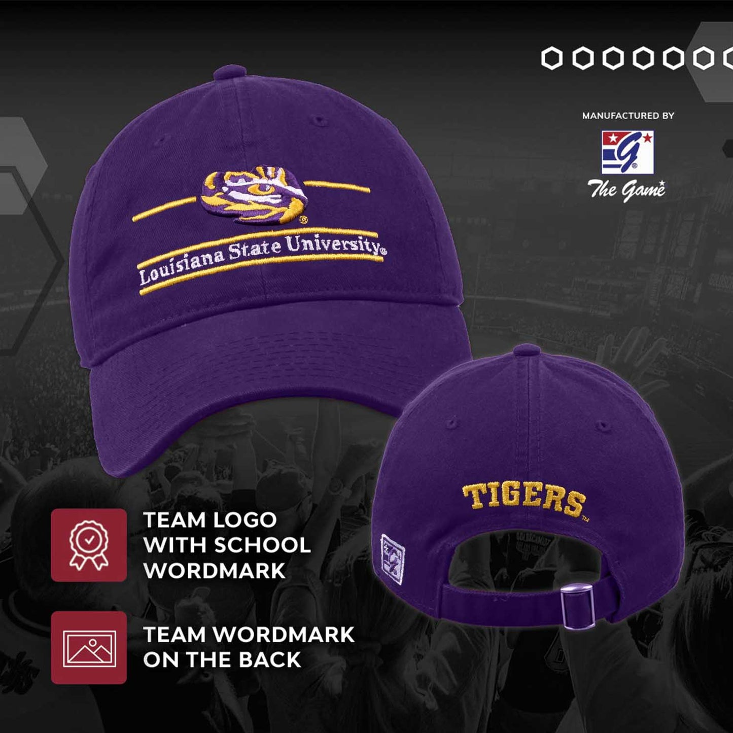 LSU Tigers NCAA Adult Bar Hat - Purple