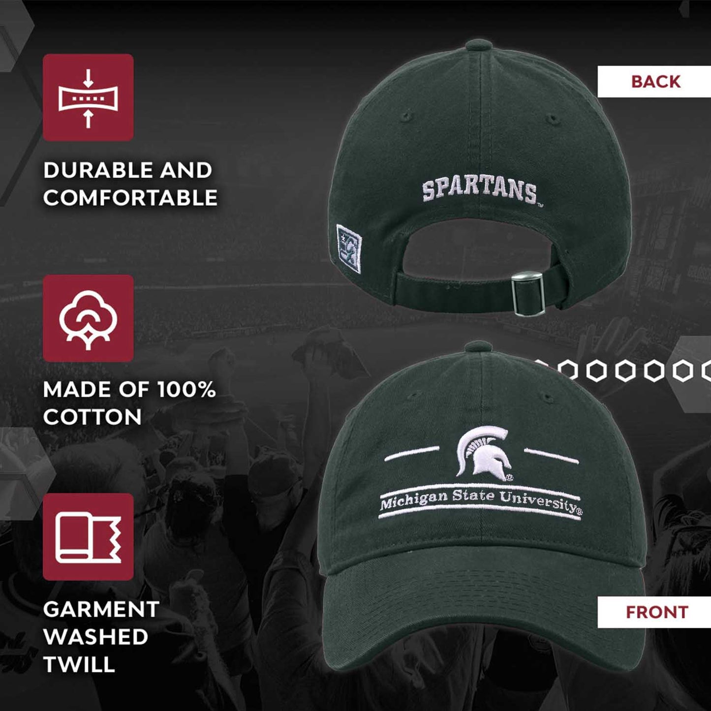 Michigan State Spartans NCAA Adult Bar Hat - Green