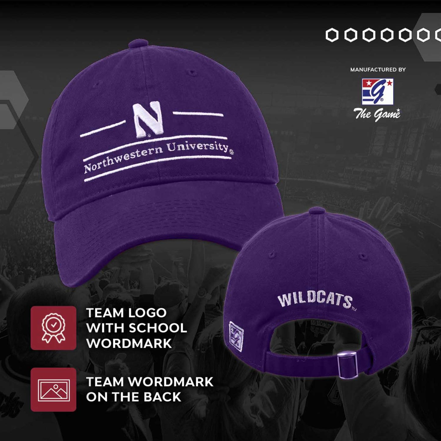Northwestern Wildcats NCAA Adult Bar Hat - Purple