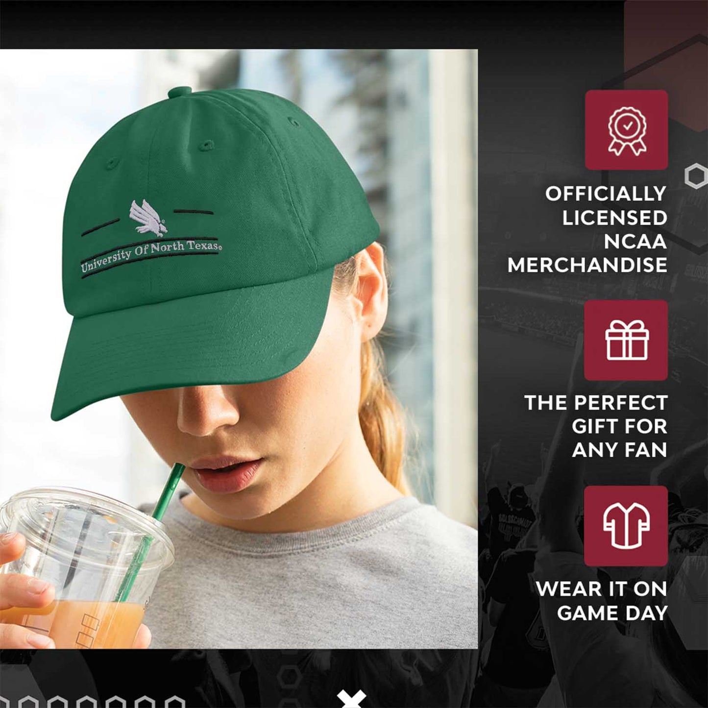 North Texas Mean Green NCAA Adult Bar Hat - Green