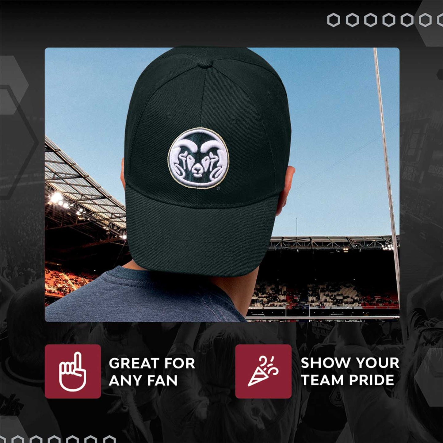Colorado State Rams NCAA Adult Relaxed Fit Logo Hat - Green