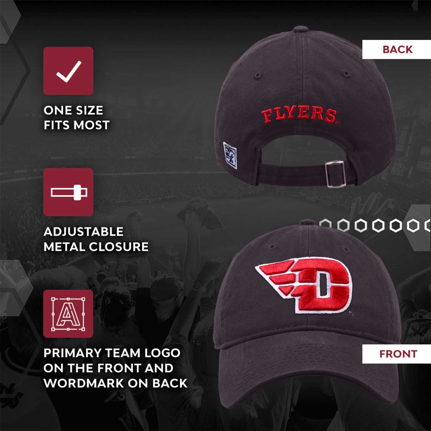 Dayton Flyers NCAA Adult Relaxed Fit Logo Hat - Navy