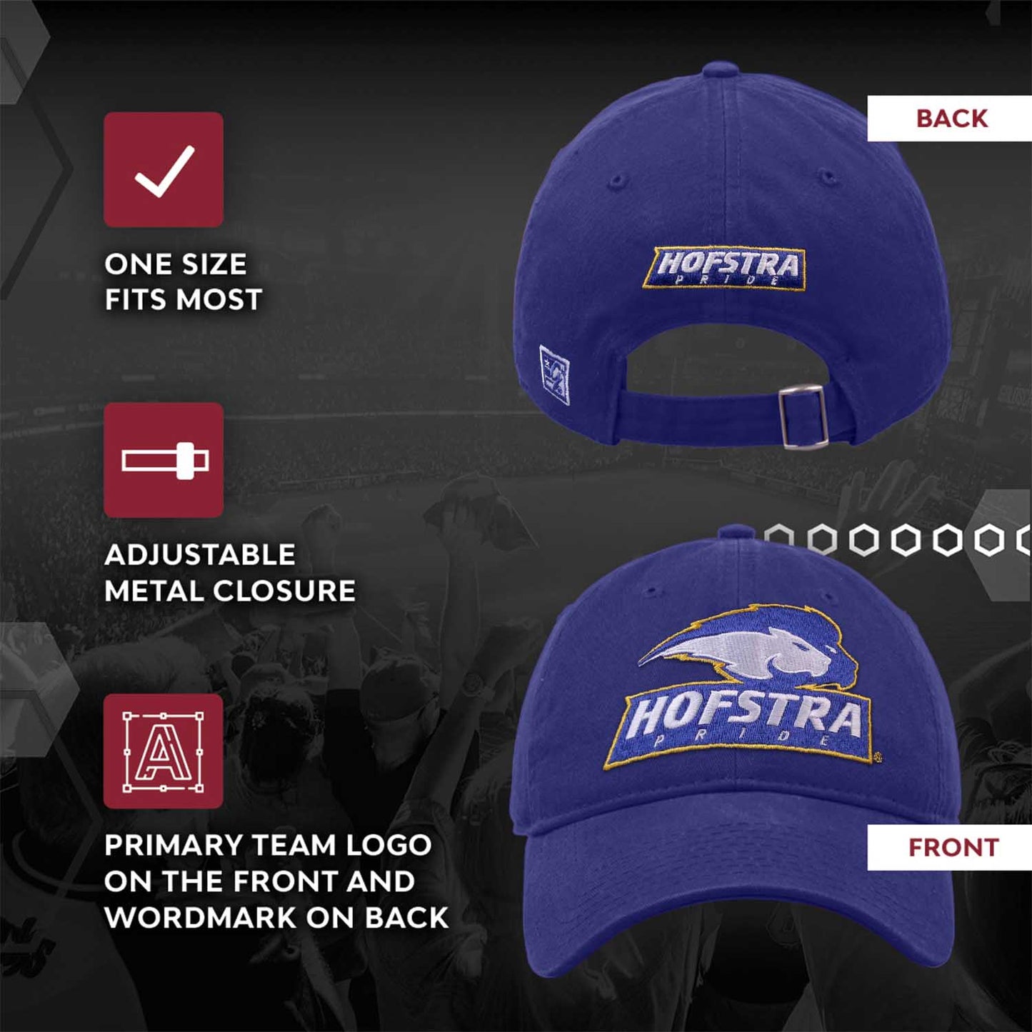 Hofstra Pride NCAA Adult Relaxed Fit Logo Hat - Royal