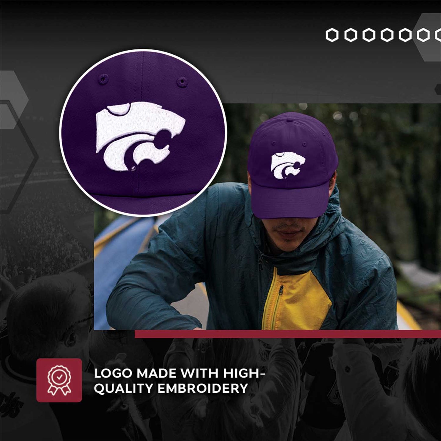 Kansas State Wildcats NCAA Adult Relaxed Fit Logo Hat - Purple