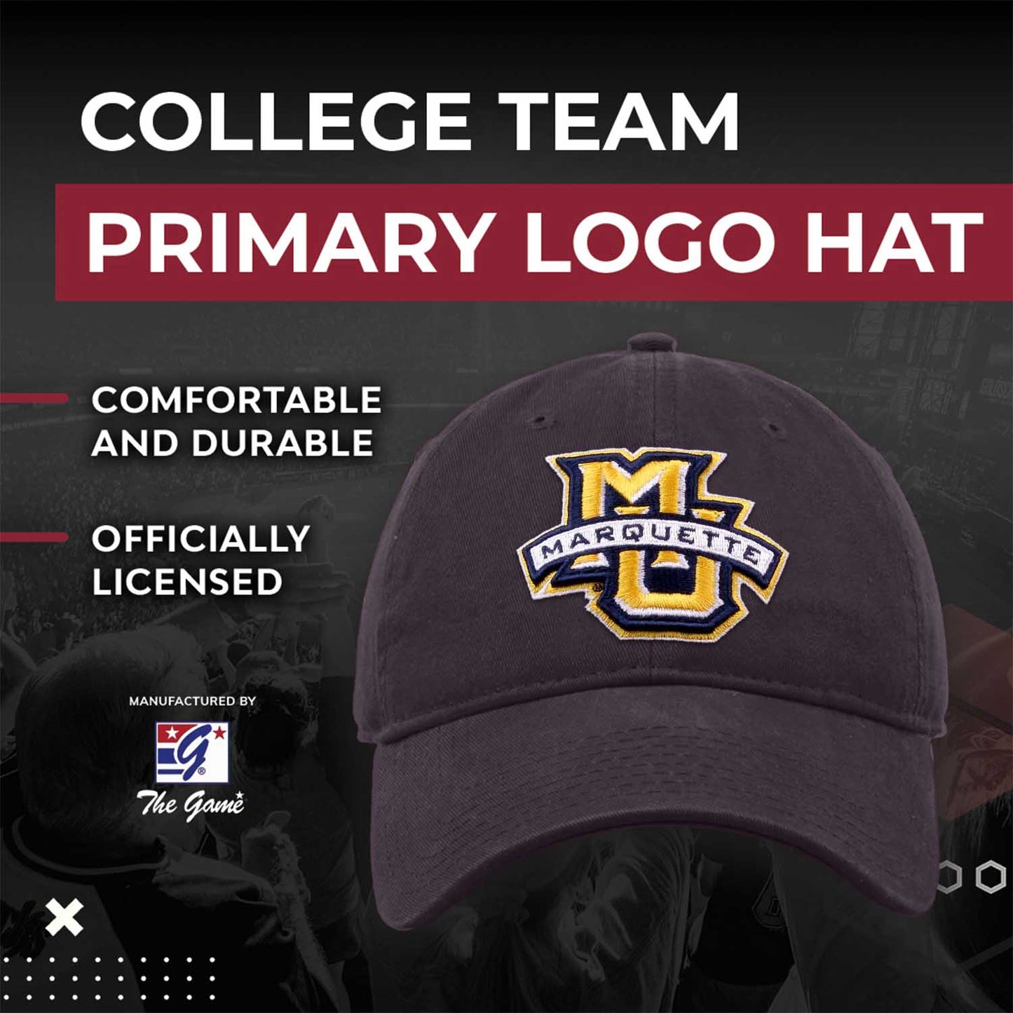 Marquette Golden Eagles NCAA Adult Relaxed Fit Logo Hat - Navy