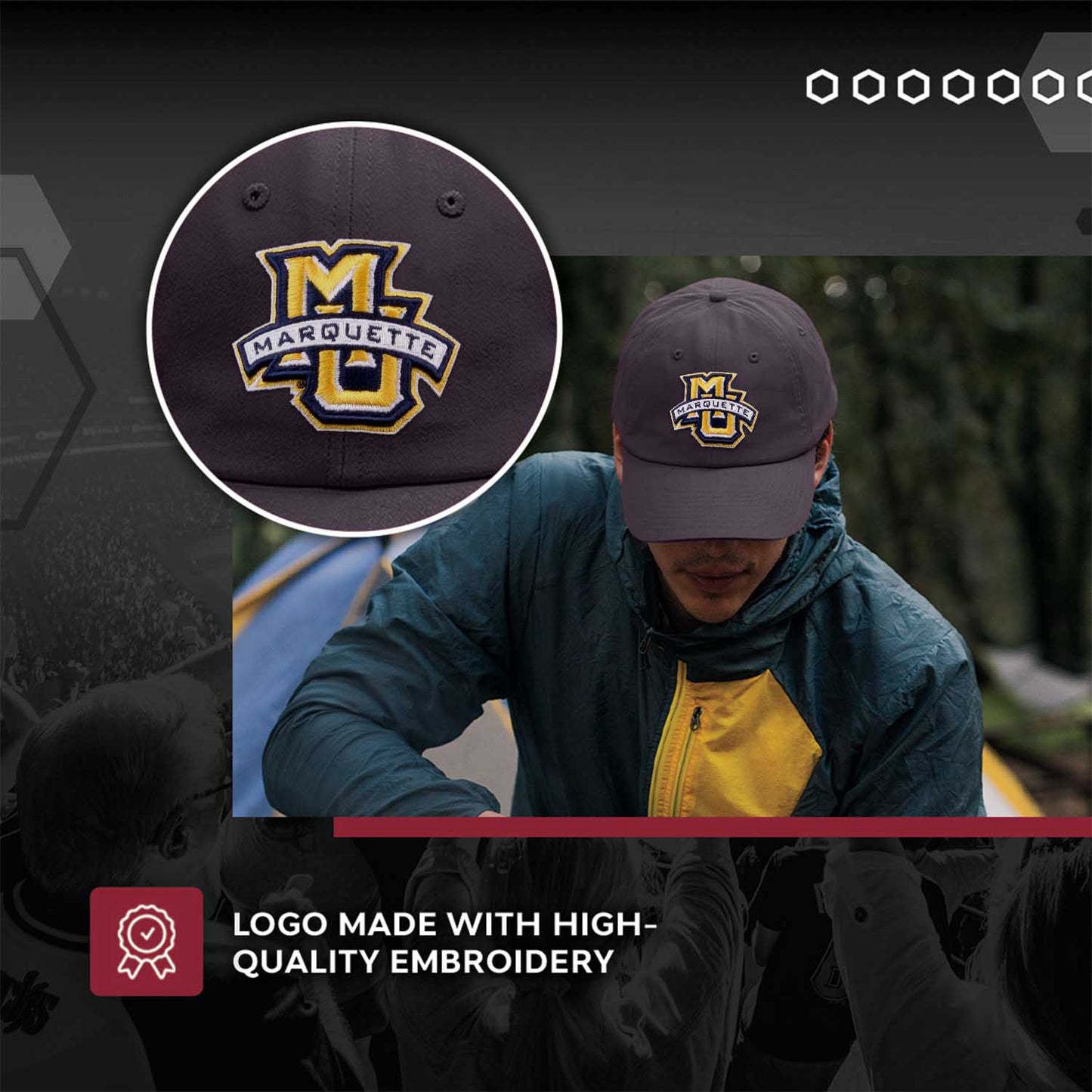 Marquette Golden Eagles NCAA Adult Relaxed Fit Logo Hat - Navy
