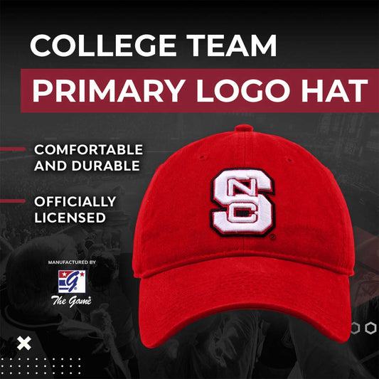 NC State Wolfpack NCAA Adult Relaxed Fit Logo Hat - Red