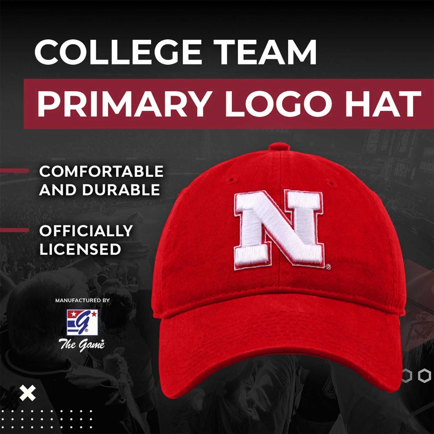Nebraska Cornhuskers NCAA Adult Relaxed Fit Logo Hat - Red