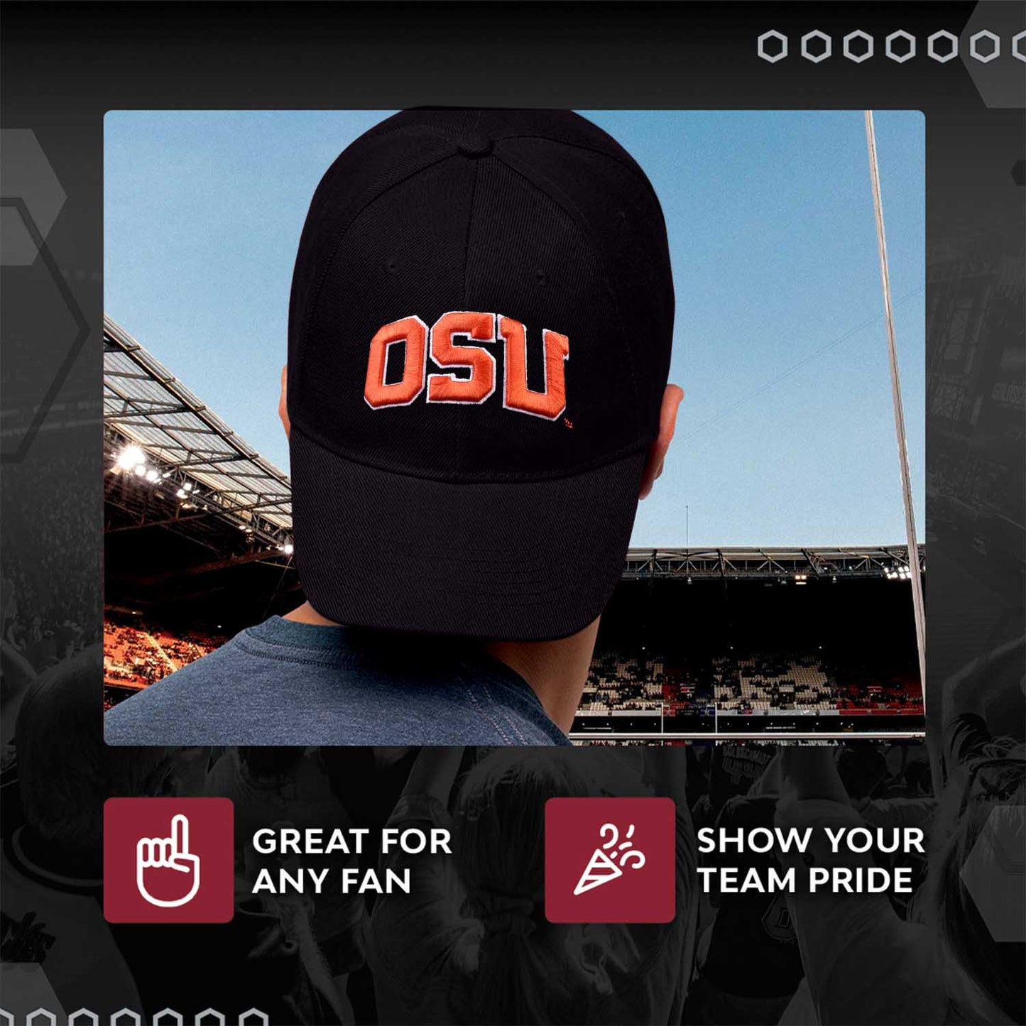 Oregon State Beavers NCAA Adult Relaxed Fit Logo Hat - Black