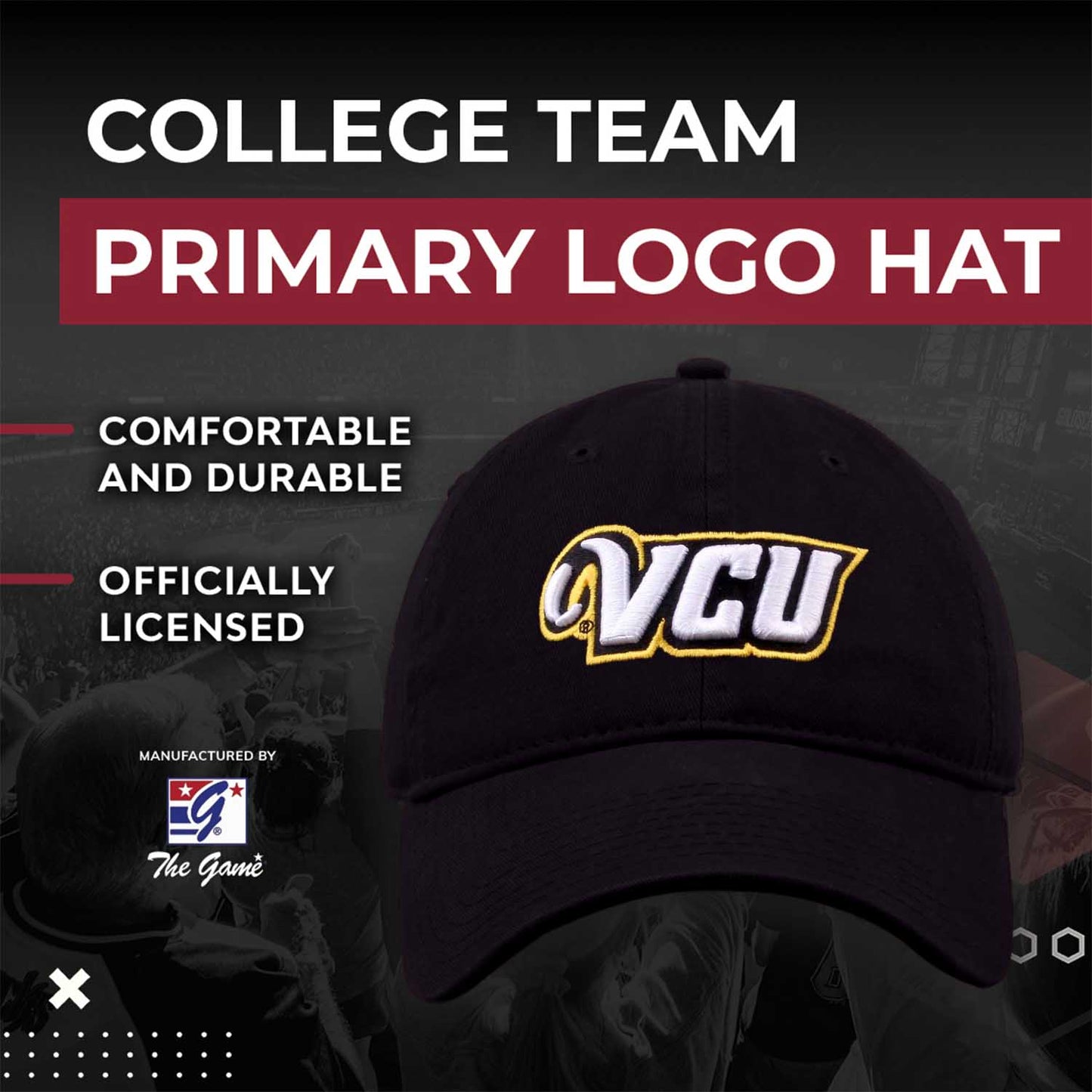 VCU Rams NCAA Adult Relaxed Fit Logo Hat - Black