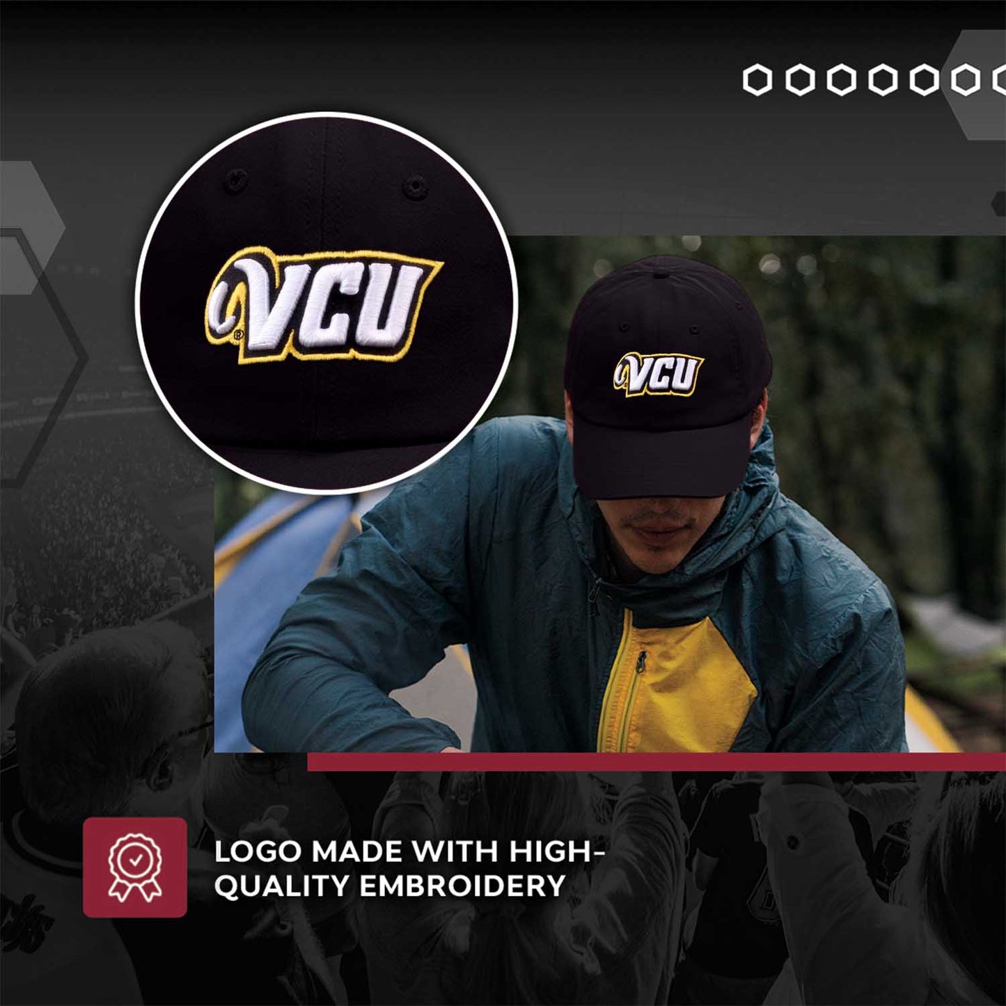 VCU Rams NCAA Adult Relaxed Fit Logo Hat - Black