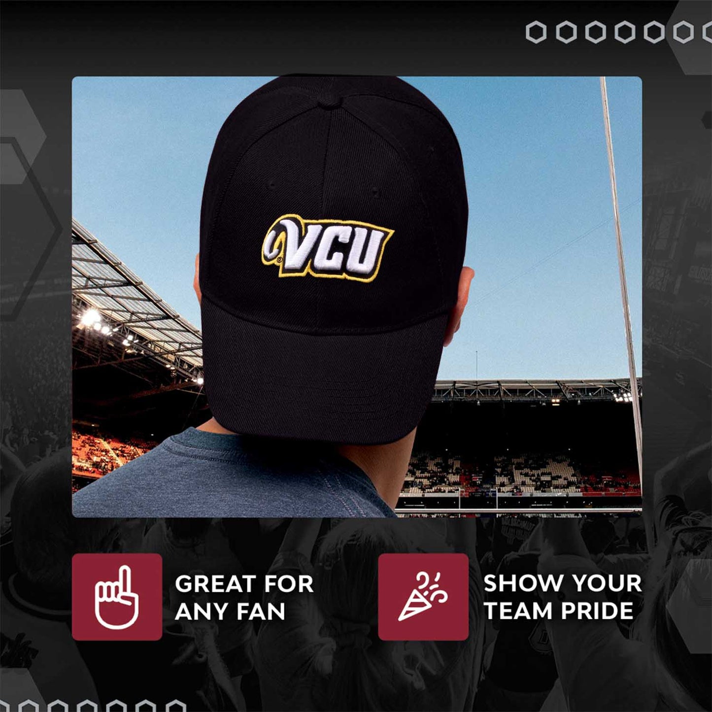 VCU Rams NCAA Adult Relaxed Fit Logo Hat - Black