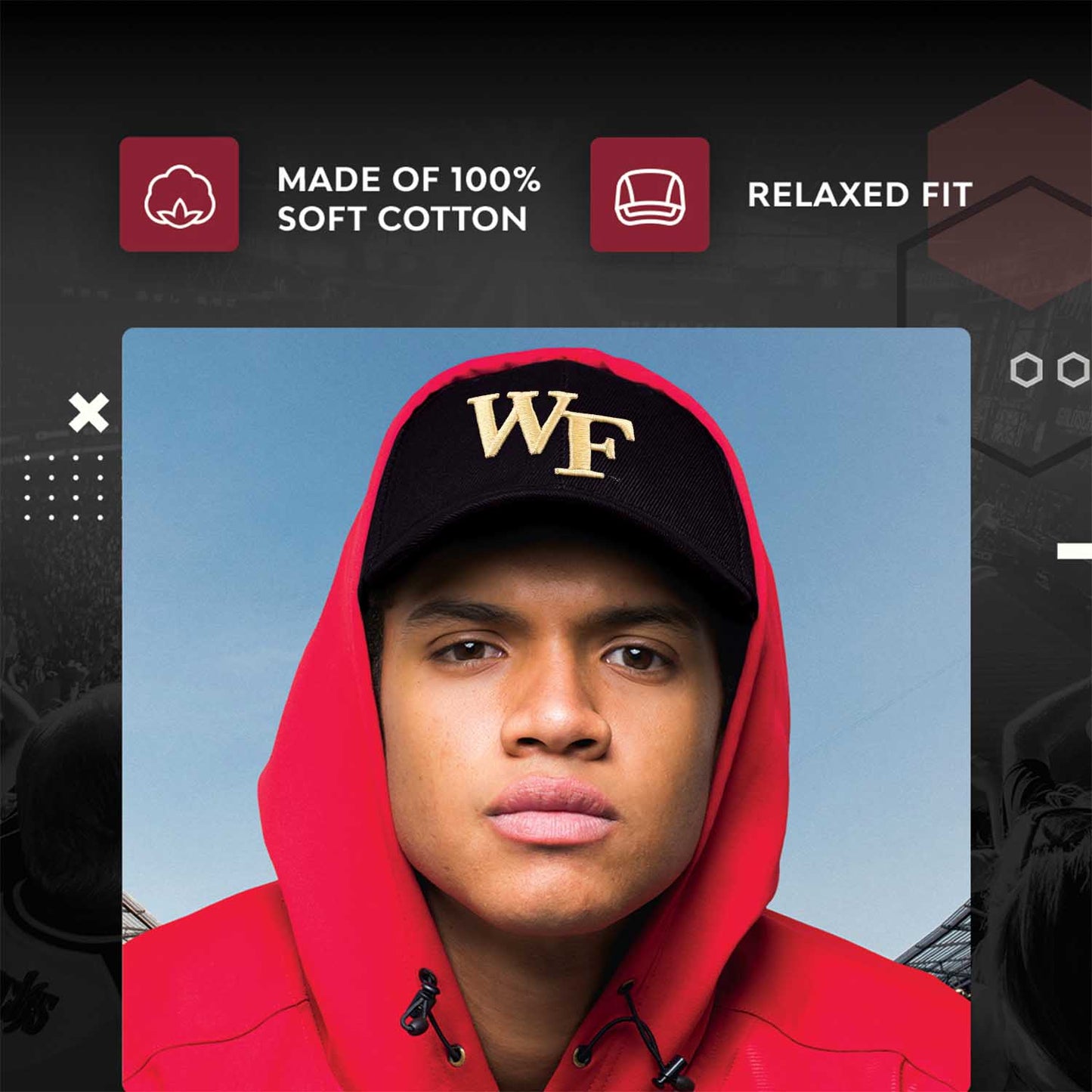 Wake Forest Demon Deacons NCAA Adult Relaxed Fit Logo Hat - Black