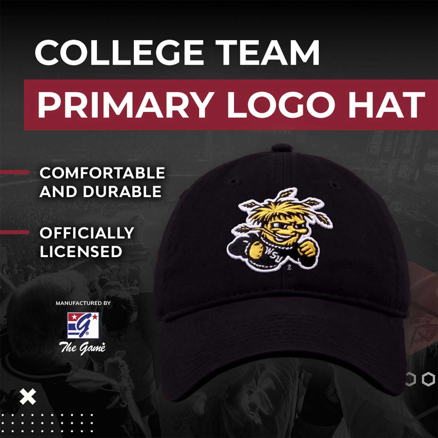 Wichita State Shockers NCAA Adult Relaxed Fit Logo Hat - Black