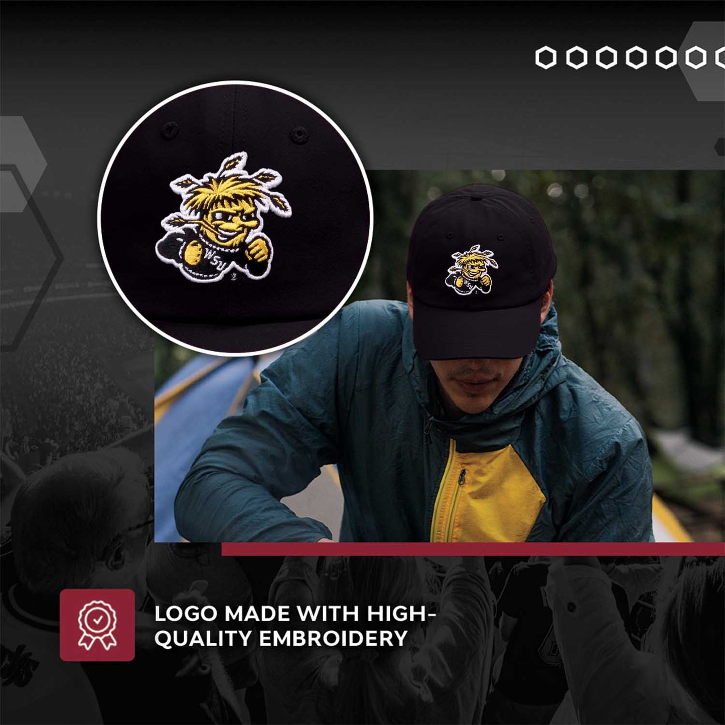 Wichita State Shockers NCAA Adult Relaxed Fit Logo Hat - Black