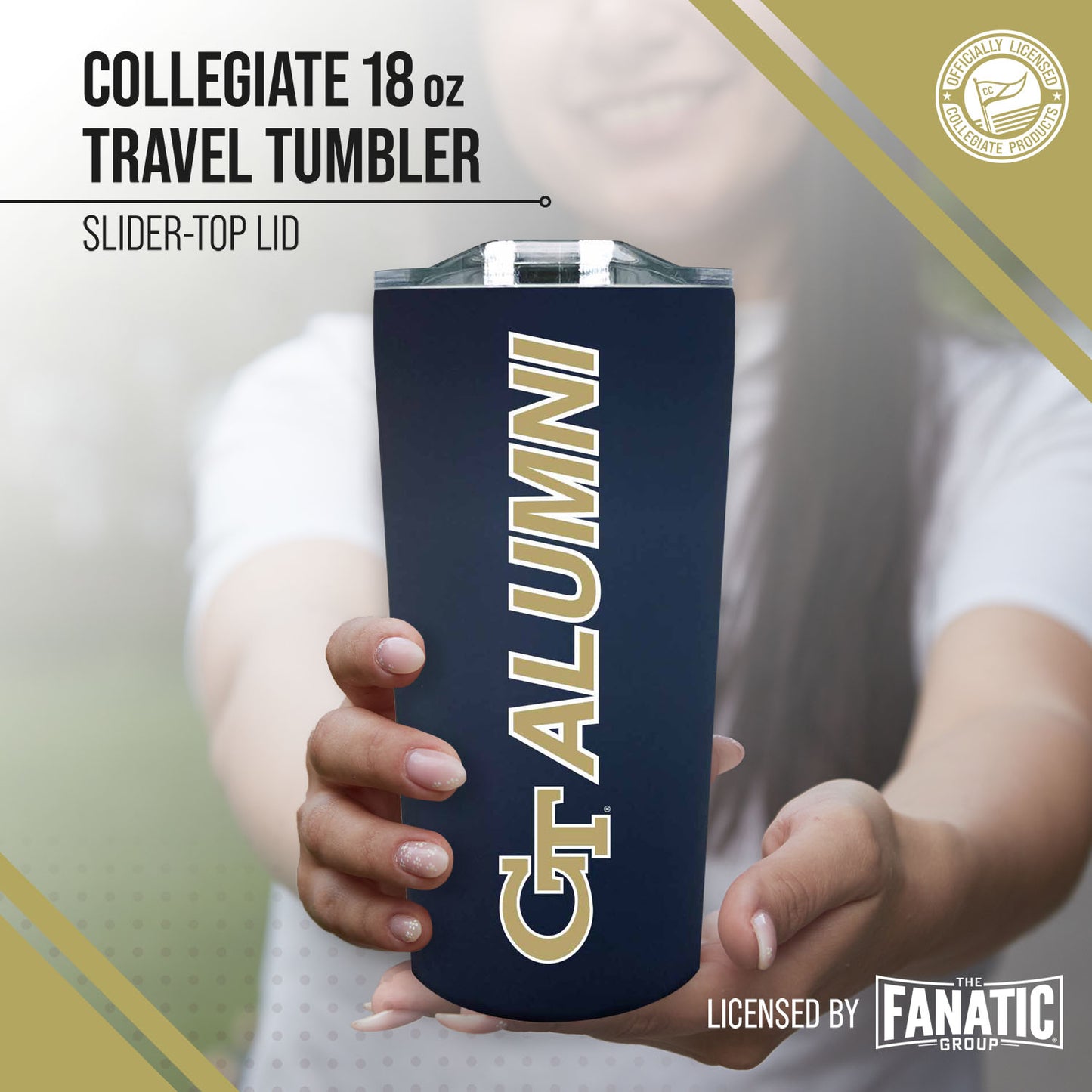 Georgia Tech Yellowjackets Collegiate Stainless Steel Travel Tumbler for Alumni - Navy