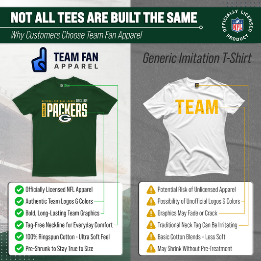 Green Bay Packers NFL Adult Modern Endzone Tag-Less T-Shirt - Forest Green