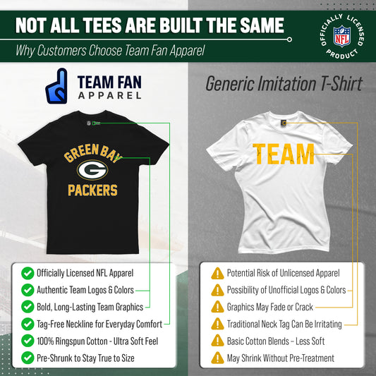 Green Bay Packers NFL Adult Gameday T-Shirt - Black