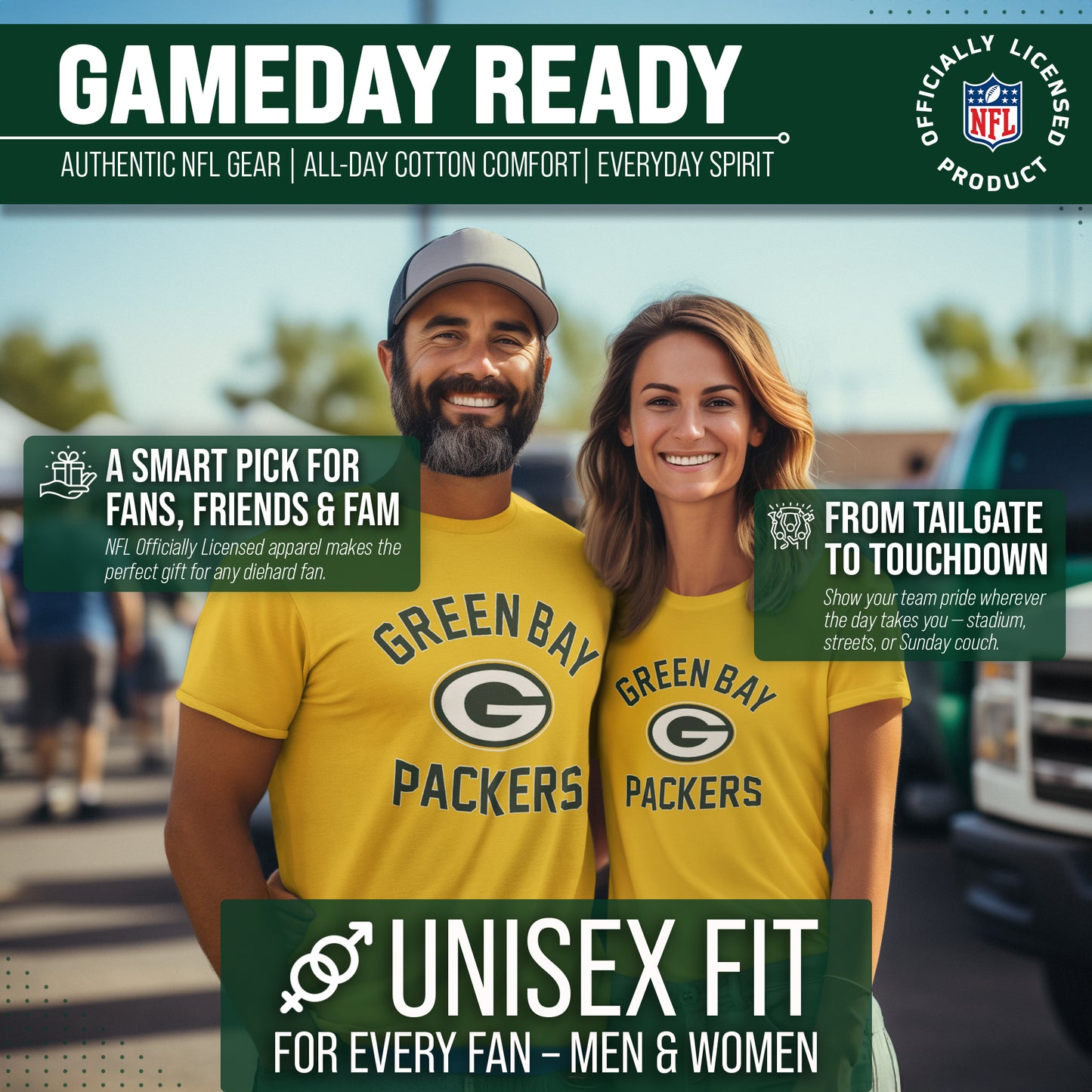 Green Bay Packers NFL Adult Gameday T-Shirt - Gold