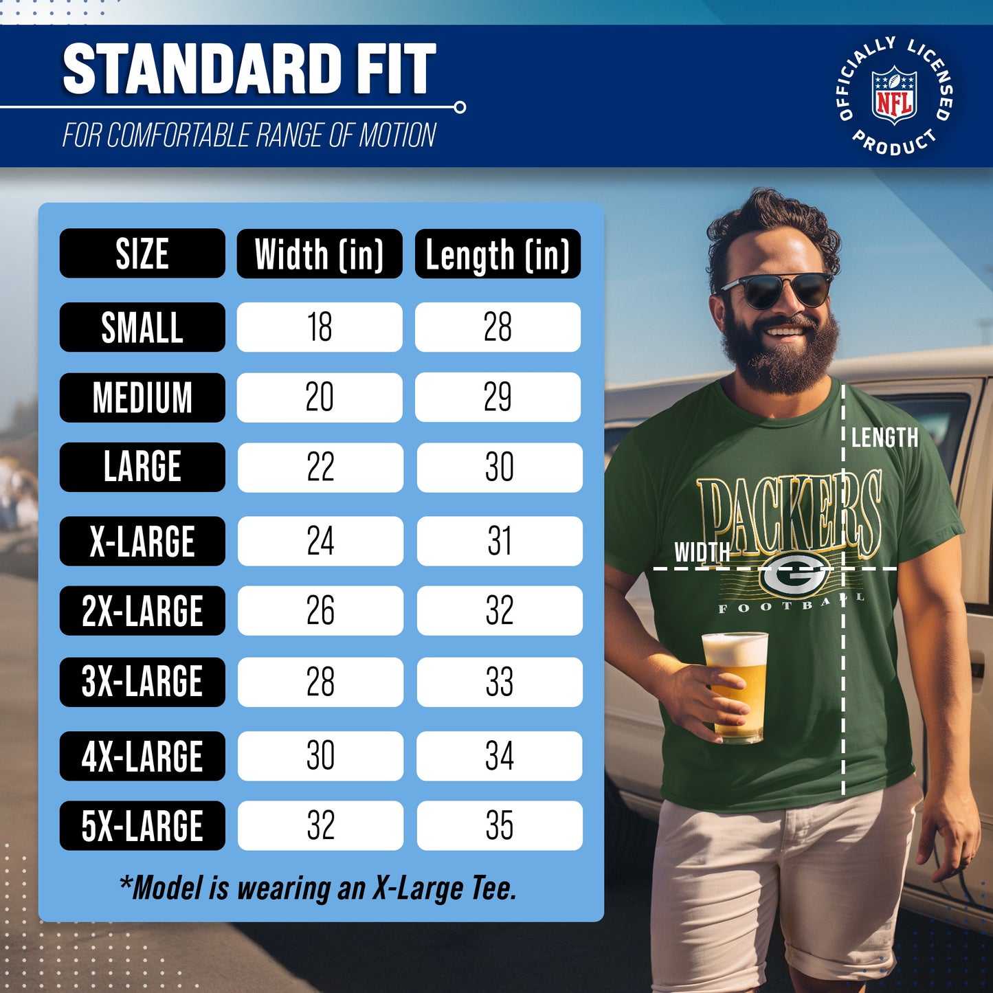 Green Bay Packers NFL Adult Overtime Blueprint Tag-Less T-Shirt - Forest Green