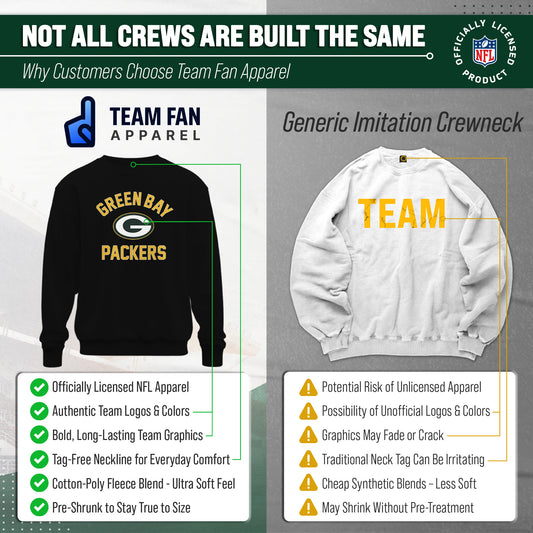 Green Bay Packers NFL Adult Gameday Football Crewneck Sweatshirt - Black