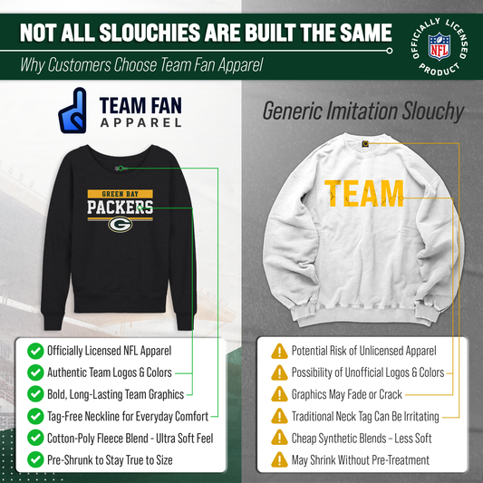 Green Bay Packers NFL Womens Charcoal Crew Neck Football Apparel - Charcoal