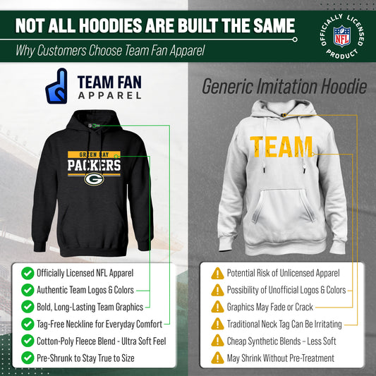 Green Bay Packers NFL Adult Gameday Charcoal Hooded Sweatshirt - Charcoal
