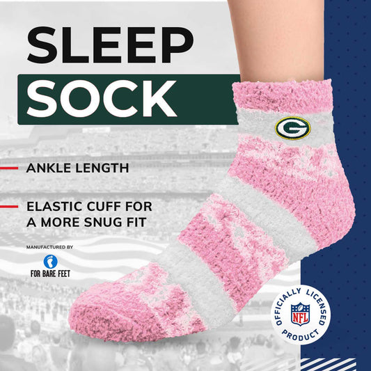 Green Bay Packers NFL Cozy Soft Slipper Socks - Pink