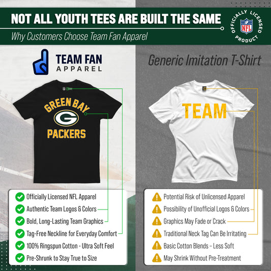 Green Bay Packers NFL Youth Gameday Football T-Shirt - Black
