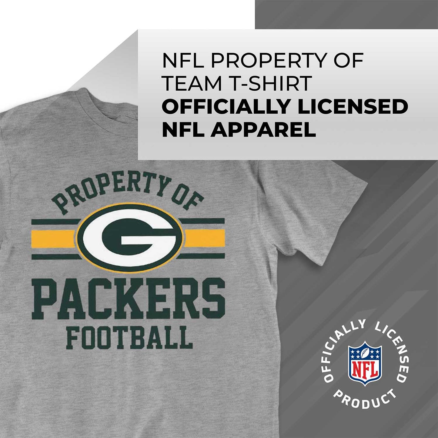 Green Bay Packers NFL Adult Property Of T-Shirt - Sport Gray