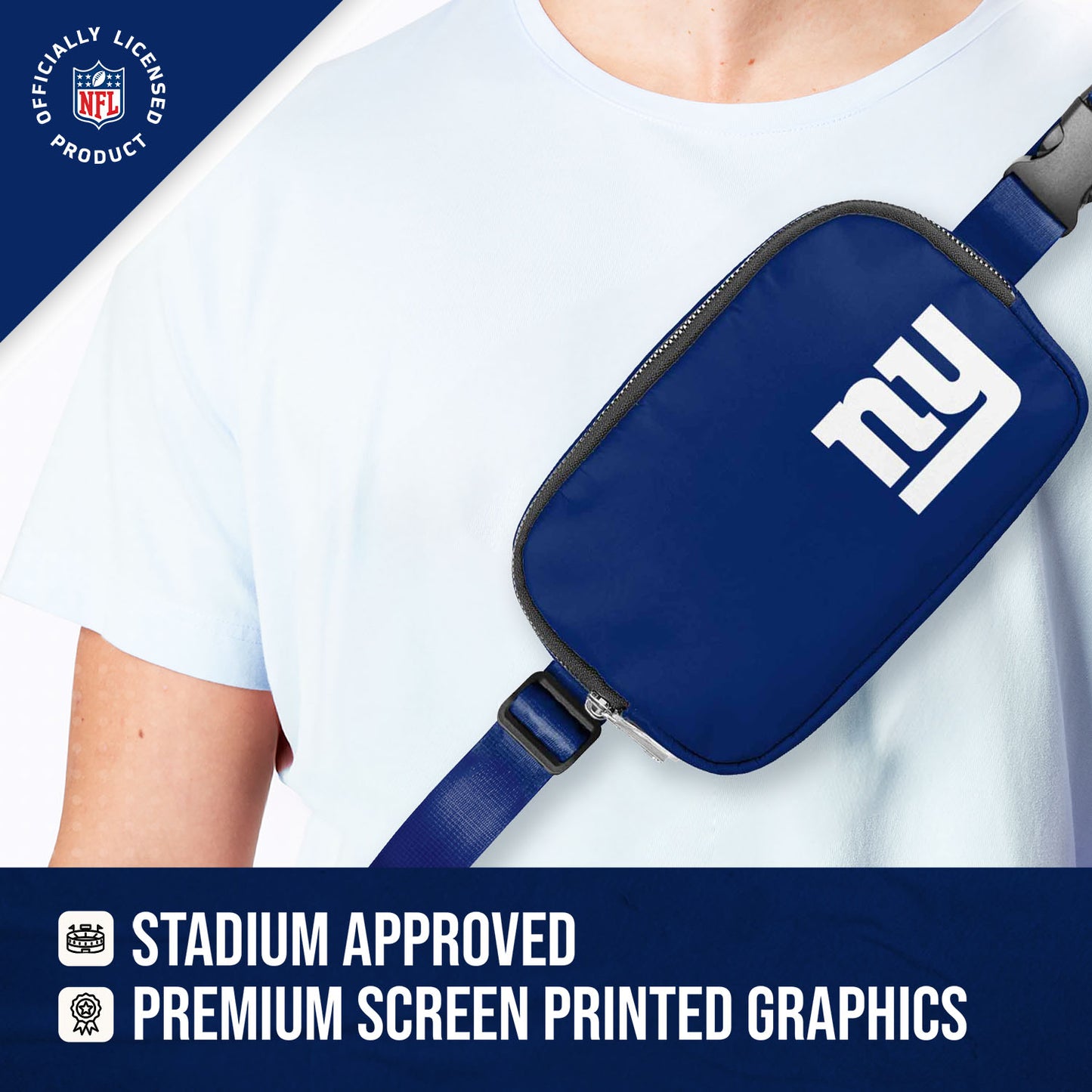 New York Giants NFL Gameday On The Move Crossbody Belt Bag - Royal