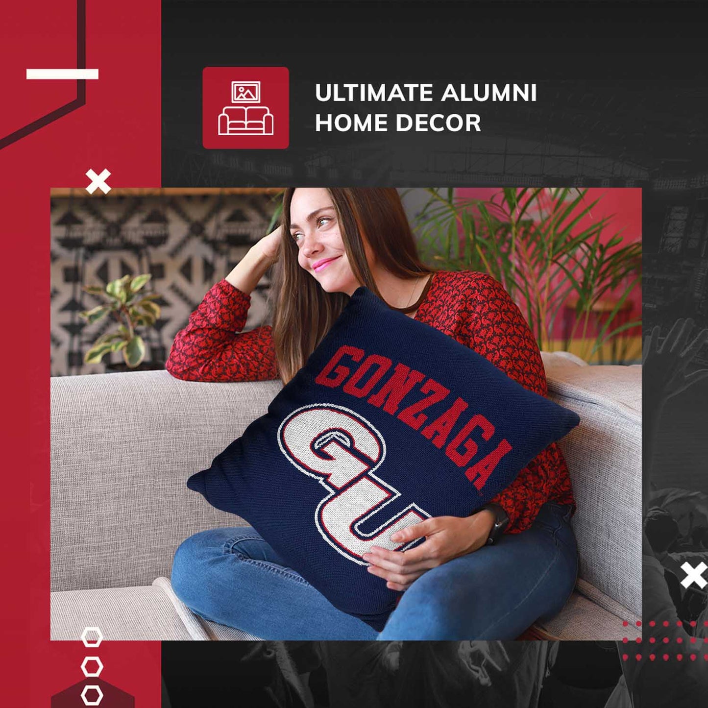 Gonzaga Bulldogs NCAA Decorative Pillow - Navy