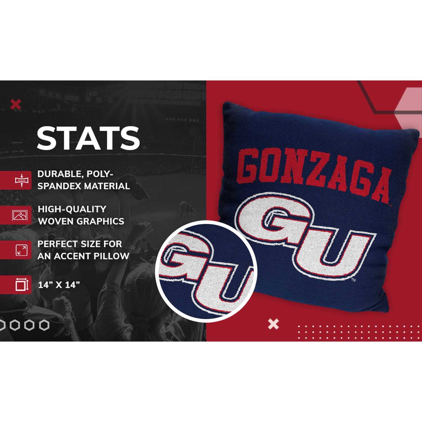 Gonzaga Bulldogs NCAA Decorative Pillow - Navy