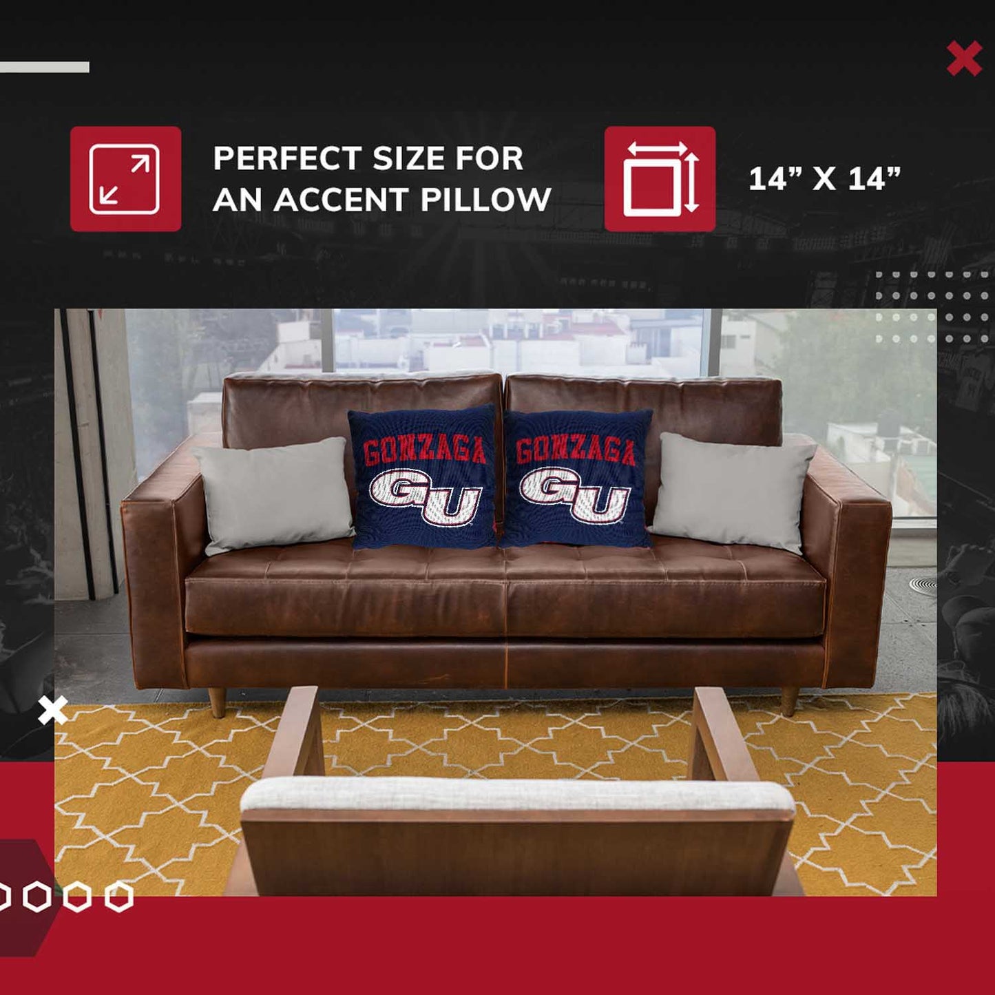 Gonzaga Bulldogs NCAA Decorative Pillow - Navy