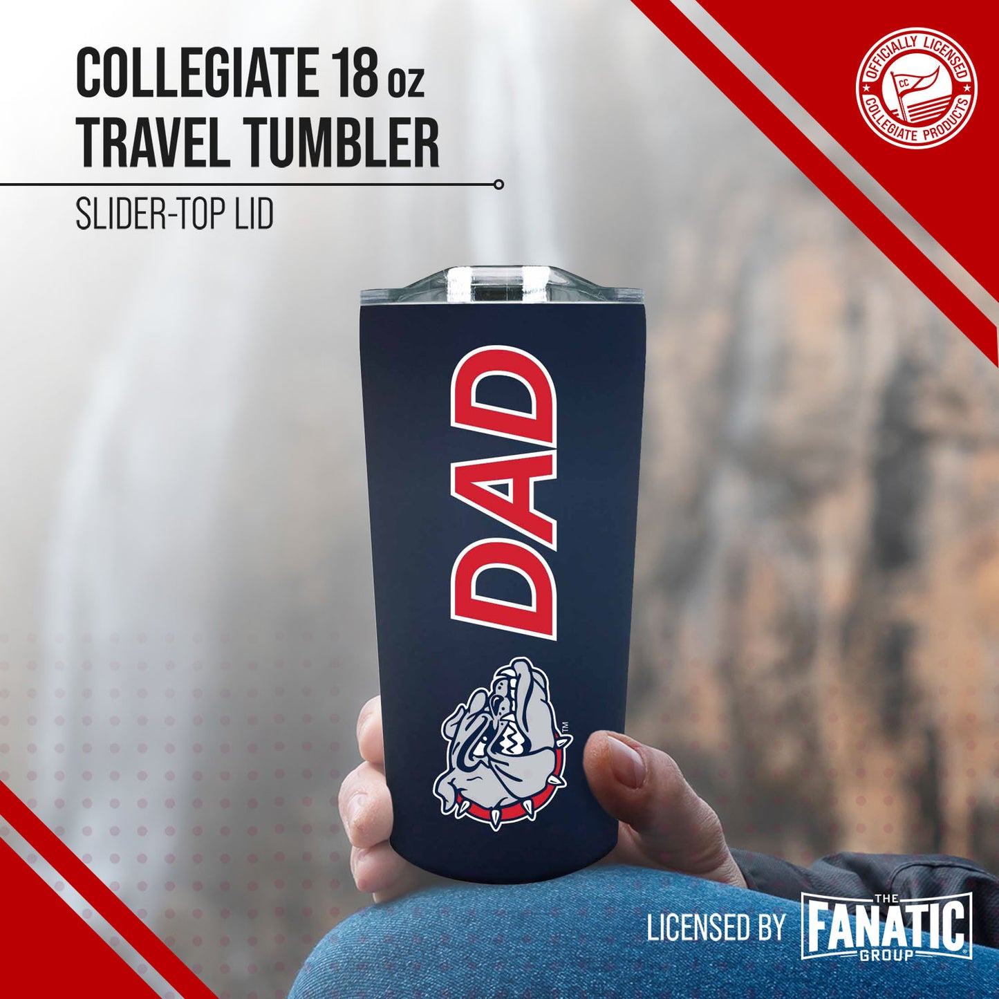 Gonzaga Bulldogs NCAA Stainless Steel Travel Tumbler for Dad - Navy