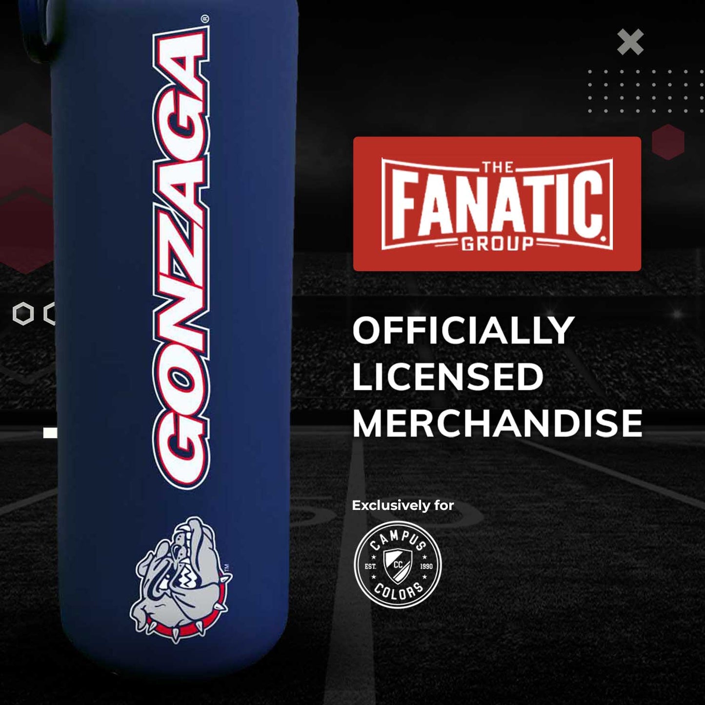 Gonzaga Bulldogs NCAA Stainless Steel Water Bottle - Navy