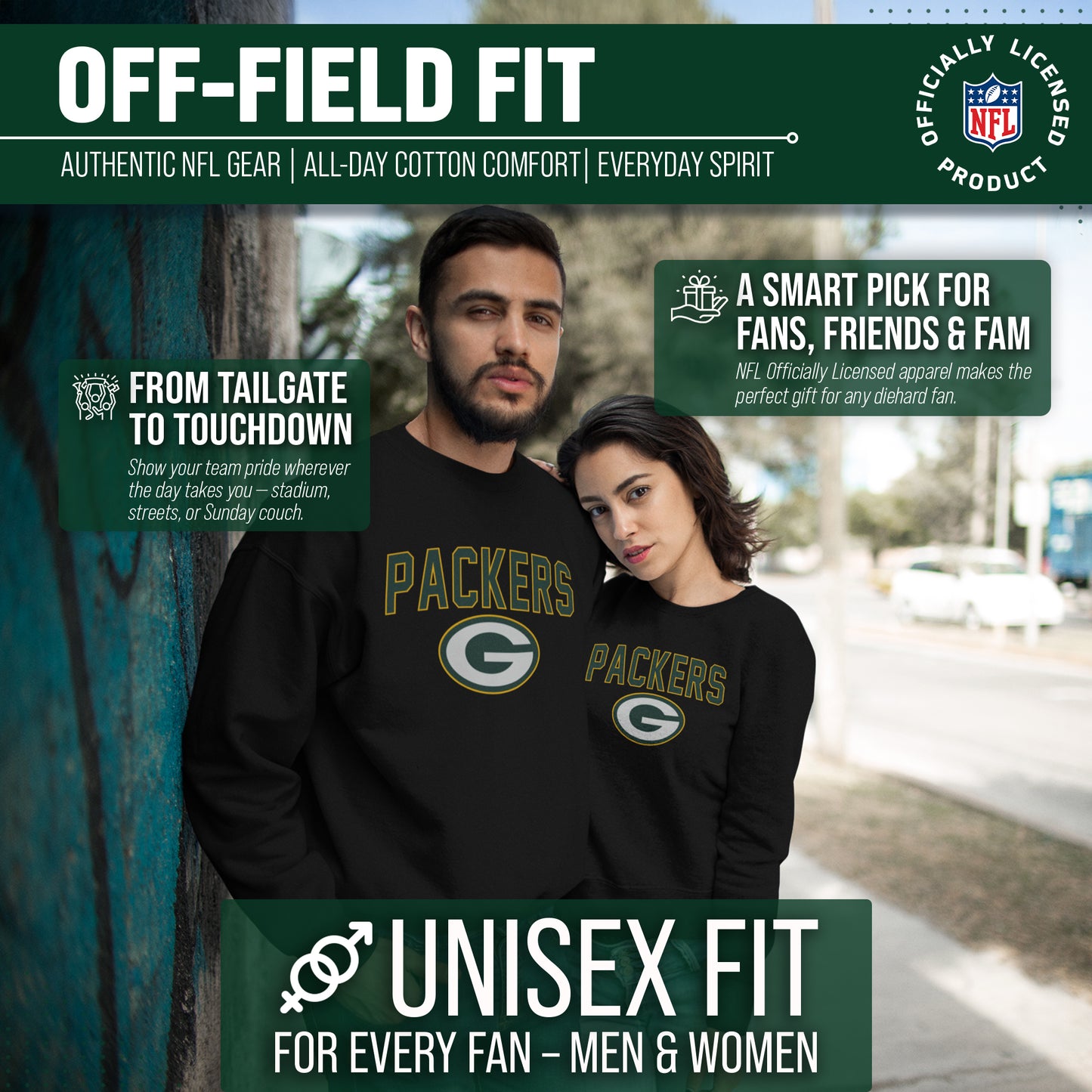 Green Bay Packers NFL Home Team Crew - Black