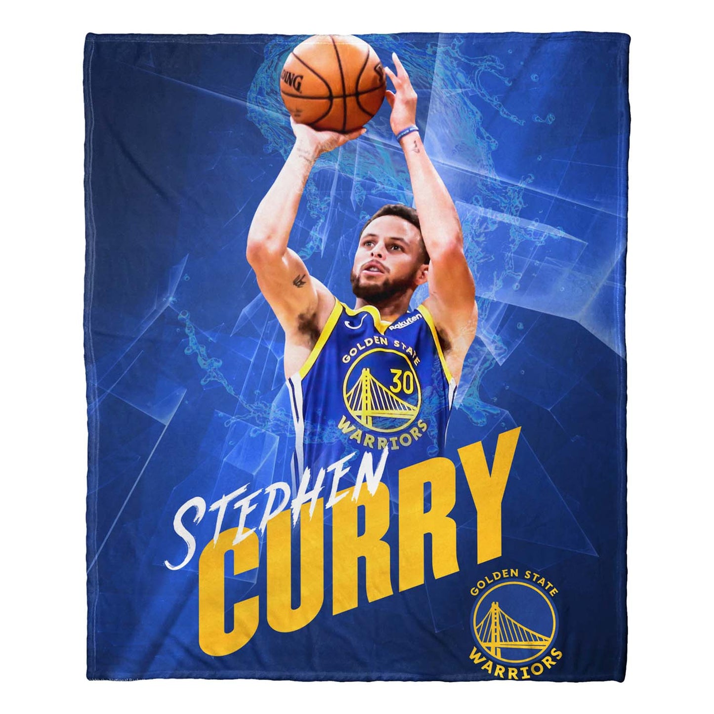 Golden State Warriors Northwest NBA Hi-Def Stephen Curry Silk Blanket - Blue