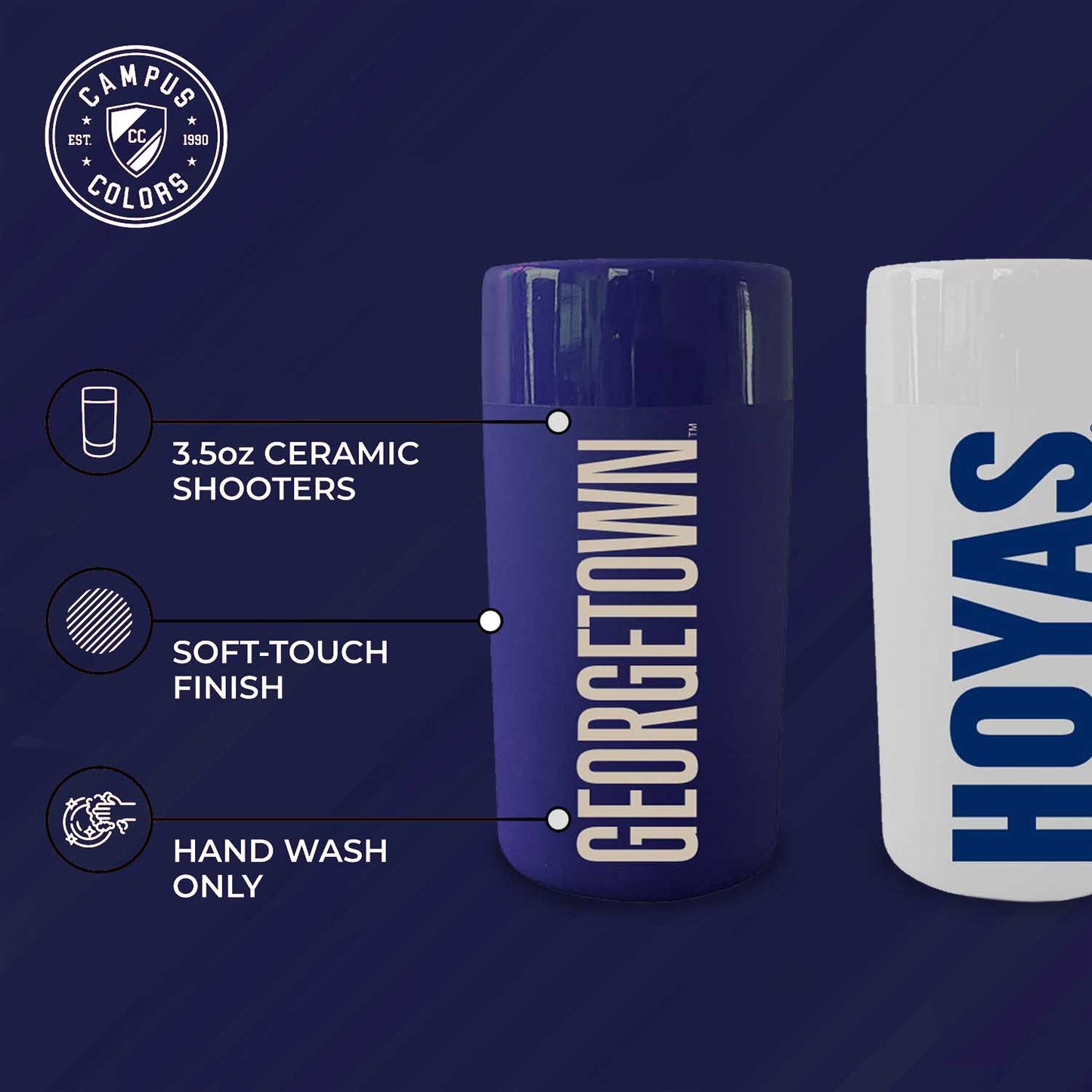 Georgetown Hoyas College and University 2-Pack Shot Glasses - Team Color