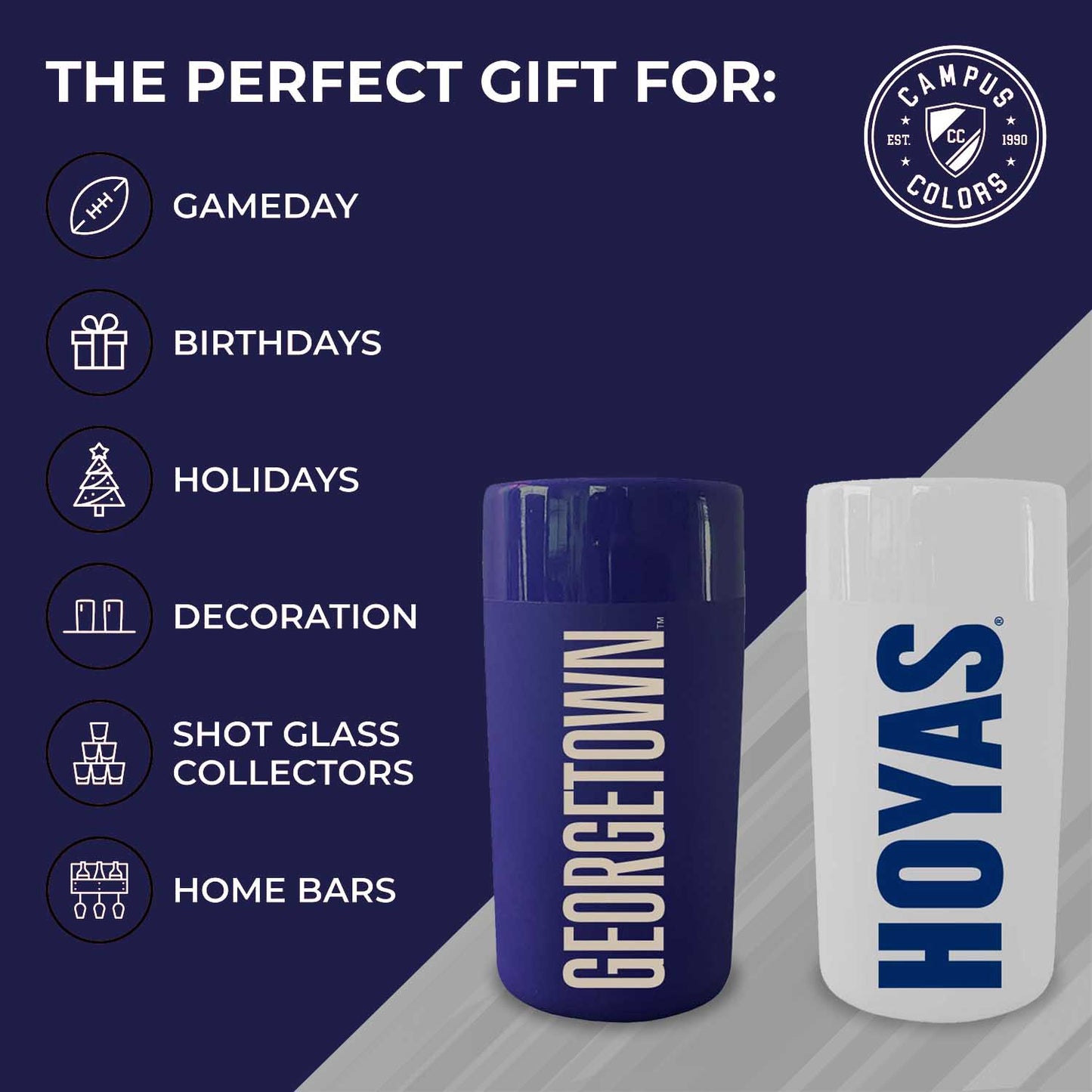 Georgetown Hoyas College and University 2-Pack Shot Glasses - Team Color
